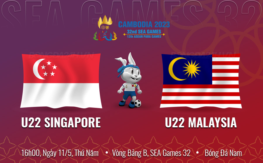 Soi kèo nhanh U22 Singapore vs U22 Malaysia 16h00 ngày 11:05:2023, Sea Games 2023 - 2